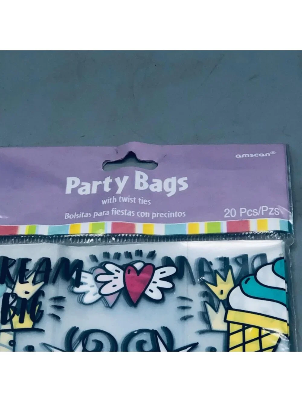 Party bags unicorn clear multi color goodie bags new in package set of 20 READ